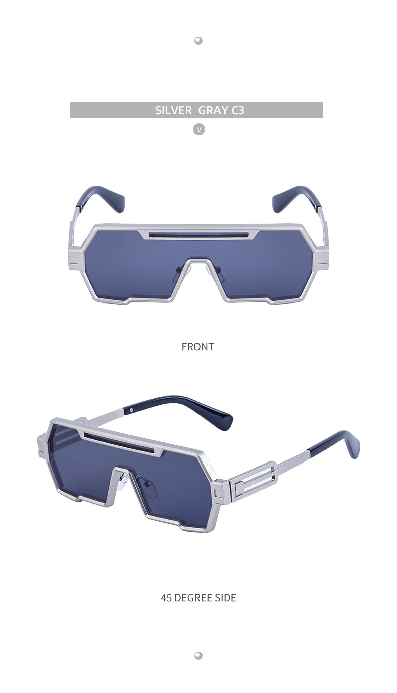 Vintage Sunglasses for Men, Steampunk Style, Irregular Sunglasses, High-End Driving Glasses, Sun Protection Integrated Glasses for Women