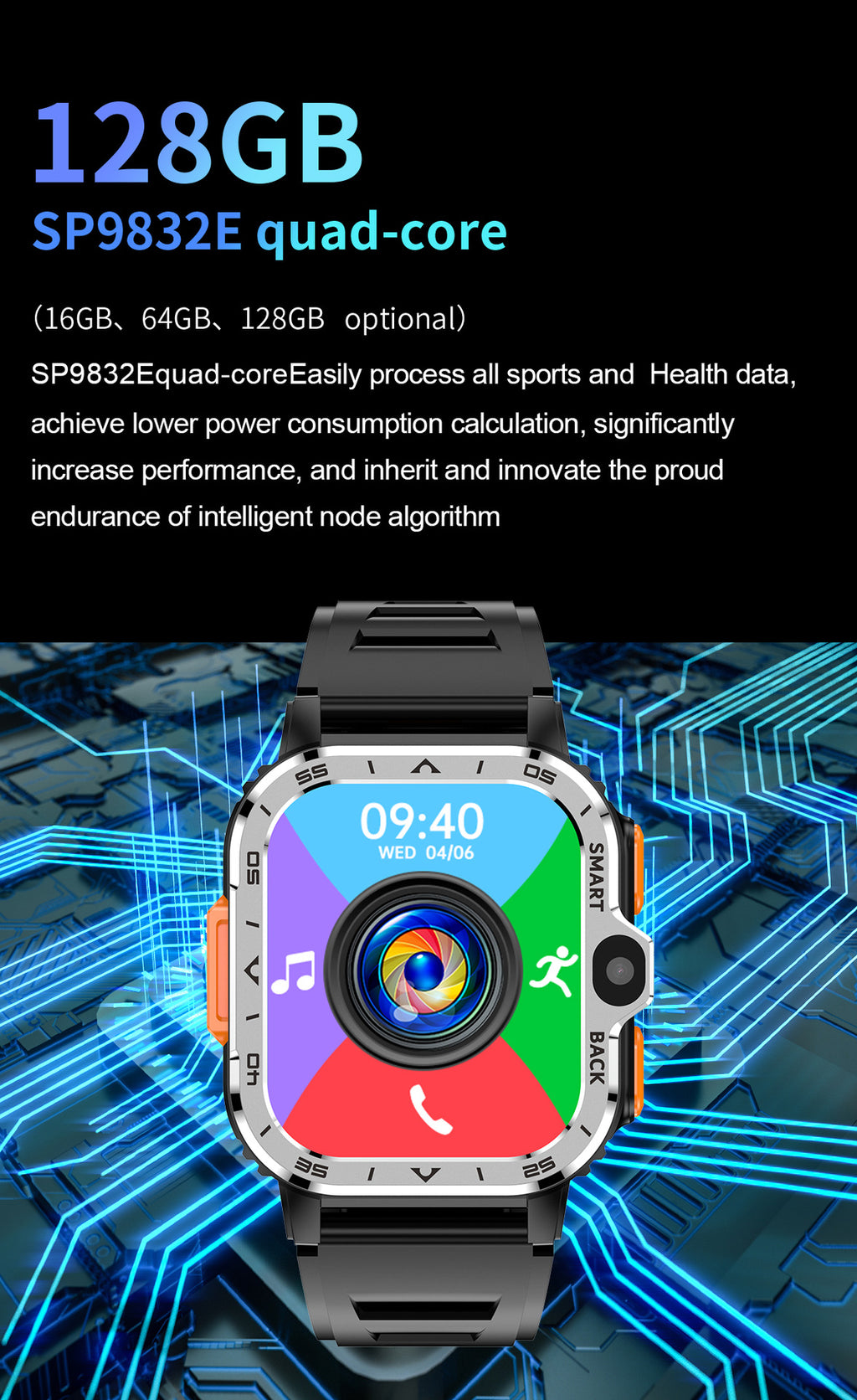 PGD Watch Smart Watch5G Plug-in Card Full Netcom Built-in Google Store Independent APP Download the Three-Proof Sports