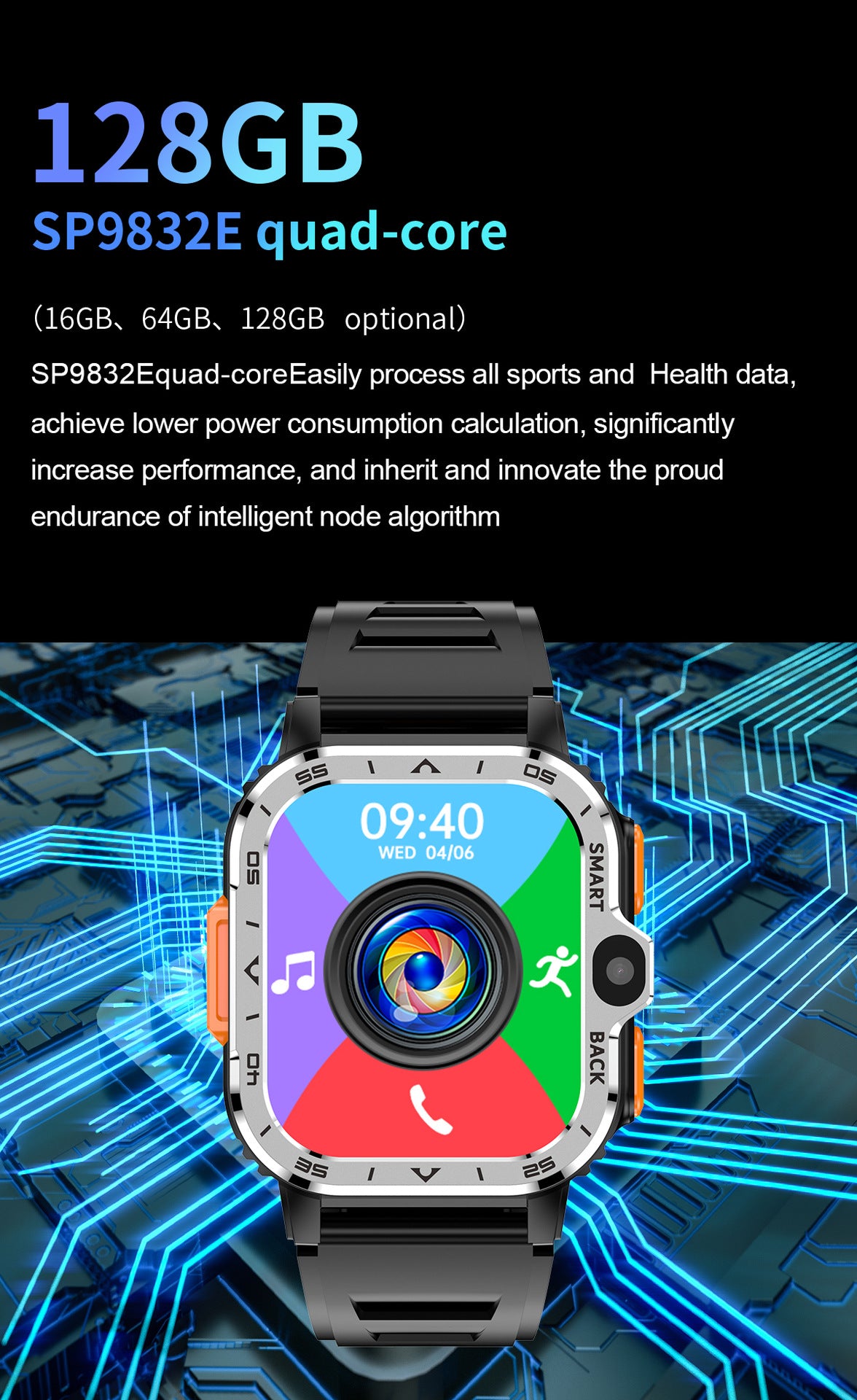 PGD Watch Smart Watch5G Plug-in Card Full Netcom Built-in Google Store Independent APP Download the Three-Proof Sports