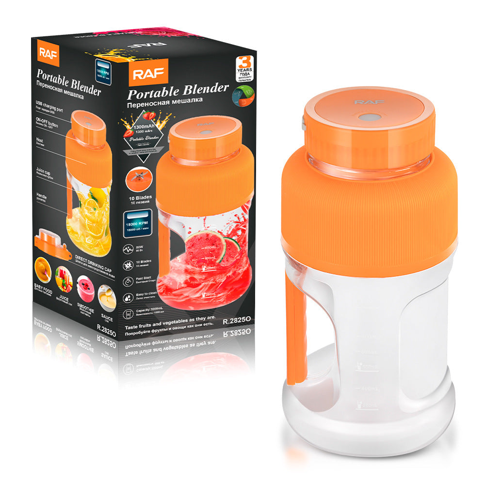 RAF EU Standard Electric Fresh Orange Juicer Household Automatic Juicer Lemon Orange Juice Cup Small Portable