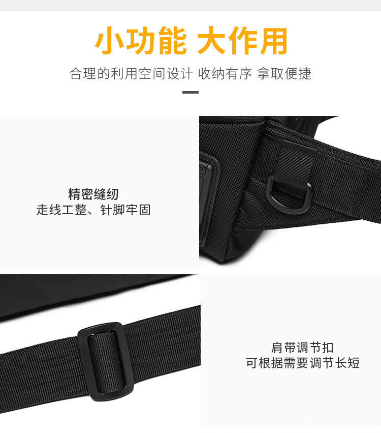 ozuko Multifunctional Waist Bag Men's Anti-Theft Chest Bag Large Capacity Trendy Crossbody Bag Sports Outdoor Shoulder Bag
