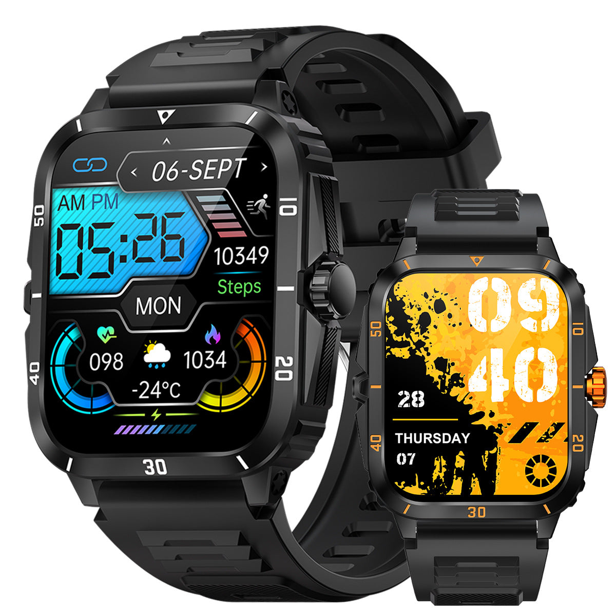 KT71Smart Watch Bluetooth Call True Heart Rate Step Sleep Monitoring3ATM Deep Waterproof Sports Tri-Proof