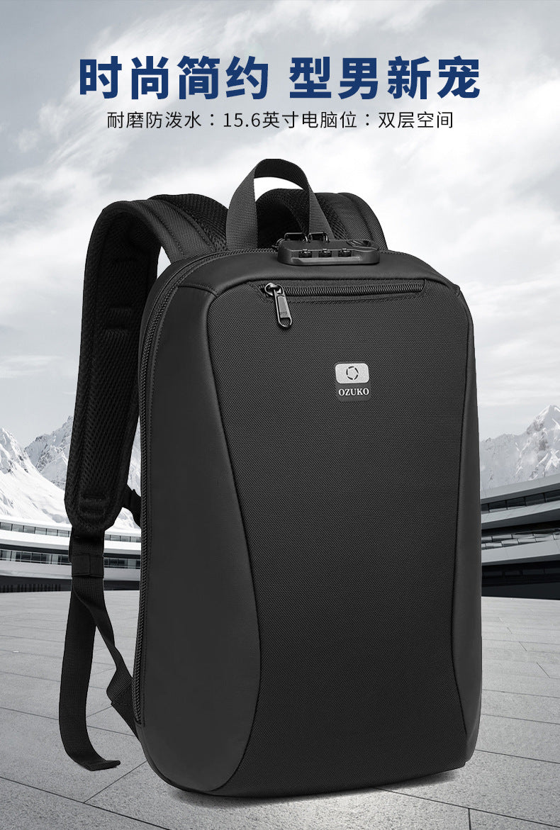 ozuko New Business Backpack Commuting Fashion Student School Bag Casual Waterproof Computer Backpack backpack