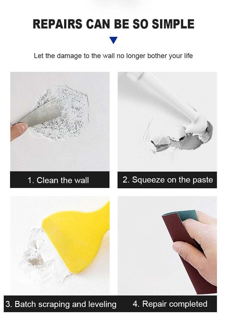 Wall Repair Paste Household Waterproof White Wall Repair Paste Nail Hole Crack Putty Paste Manufacturer Wall Renovation