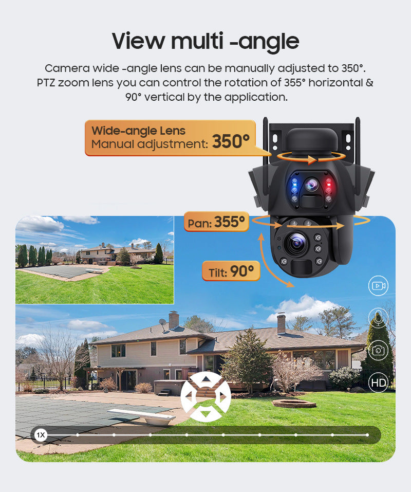 Factory direct sales4G Binocular6MP HD Outdoor Gun Ball Solar Camera202x Zoom Night Vision Camera