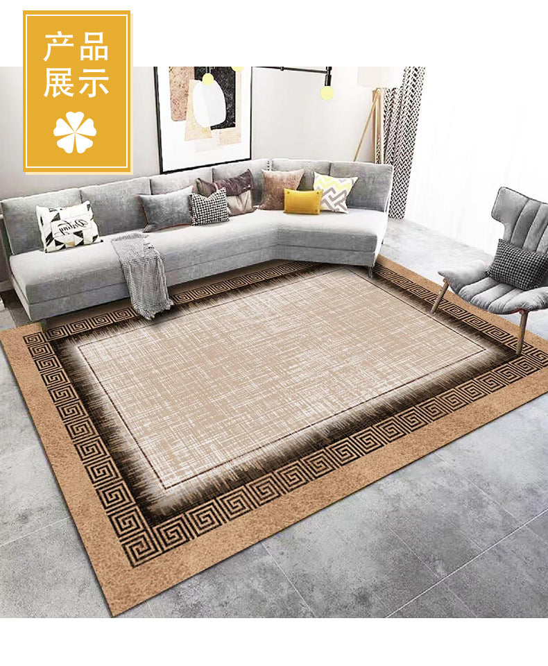 Living Room Carpet Stain-Resistant Easy Care Light Luxury Sofa Coffee Table Rug Home Use All-Season Crystal Velvet Bedside Warm Blanket