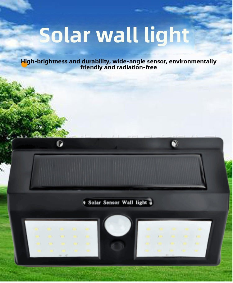 Solar Light Outdoor Waterproof Wall Light40LED Street Light Twin Garden Landscape Lamp Human Body Sensor Street Light