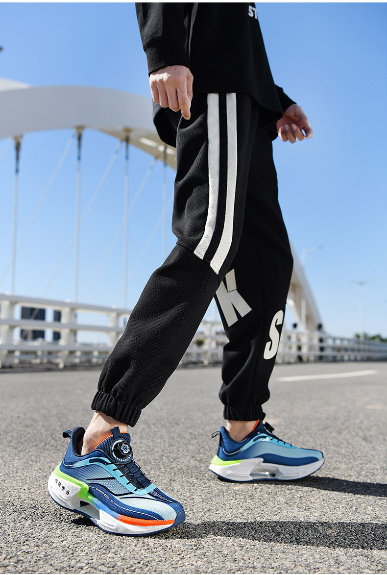 2025New Hollow Popcorn Carbon Plate Soft Sole Running Shoes for Men Training Combat High Elastic Shock Absorption Breathable Sports Shoes