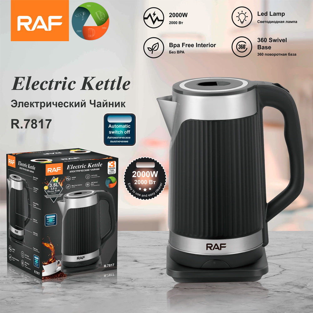 RAF European Standard Stainless Steel3.5L Electric Kettle Automatic Large Capacity Multi-Functional Kettle Overheat Protection