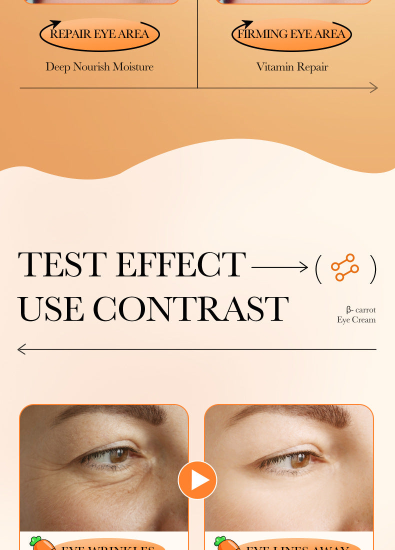 Carrot Eye Cream20g SADOER Moisturize and Improve Dark Circles, Eye Wrinkles, and Eye Bags  Wholesale