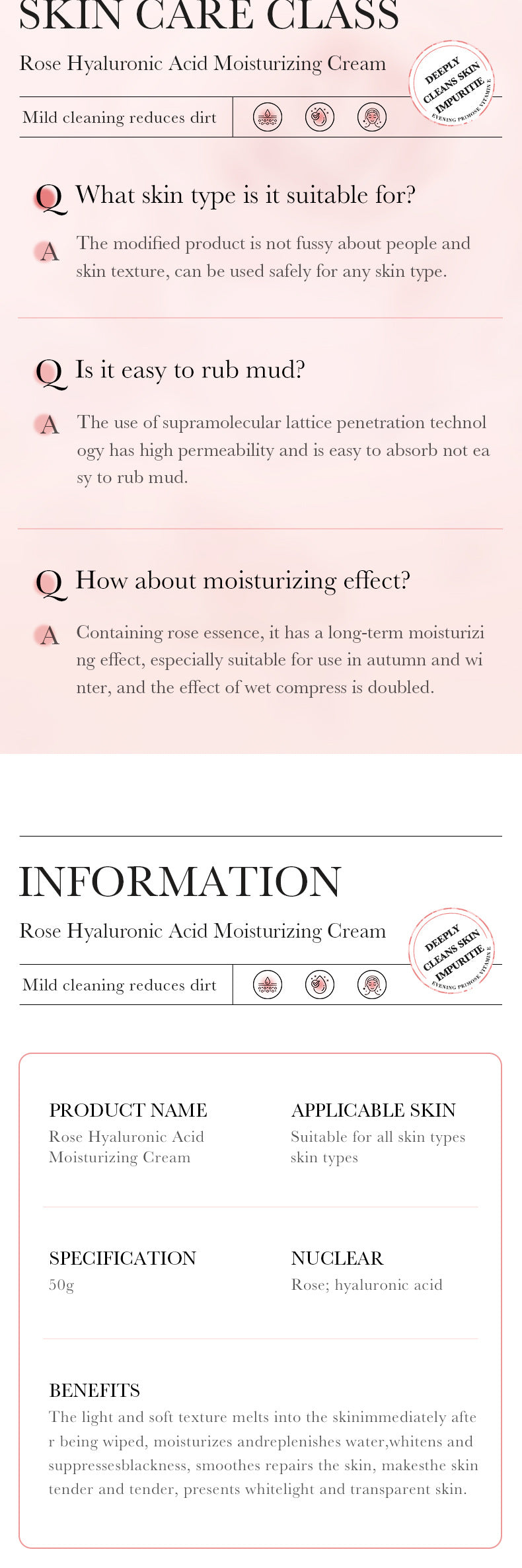 Rose Hyaluronic Acid Skincare Set Hydrating, Cleansing, Moisturizing, and Skin Rejuvenation Six-Piece Set Wholesale from Foreign Trade Manufacturer