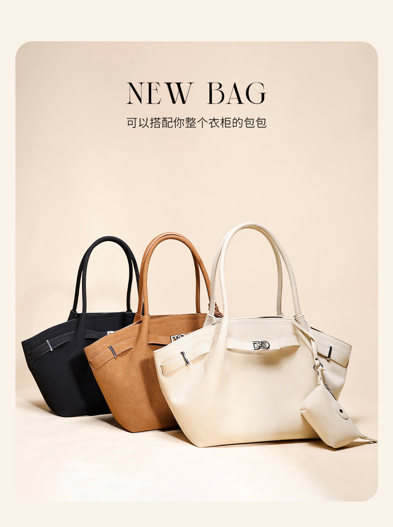 European and American Fashion High-End Handheld Tote Bag for Women New Versatile Trendy Pleated Stylish Single Shoulder Crossbody Bag