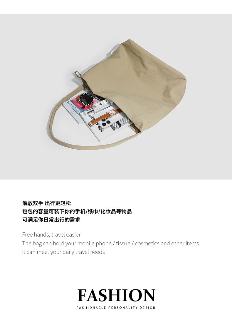 Oxford Cloth Workwear Korean Style Large Capacity Totes Idle Style Solid Color Leisure Class Commuter Shoulder Bag Bags