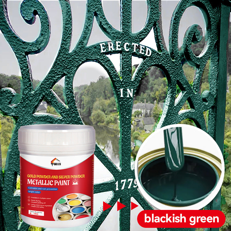 Gold and Silver Latex Paint baolisi Iron Art Steel Color Steel Tile Renovation Coating Anti-Rust Industrial Metal Paint