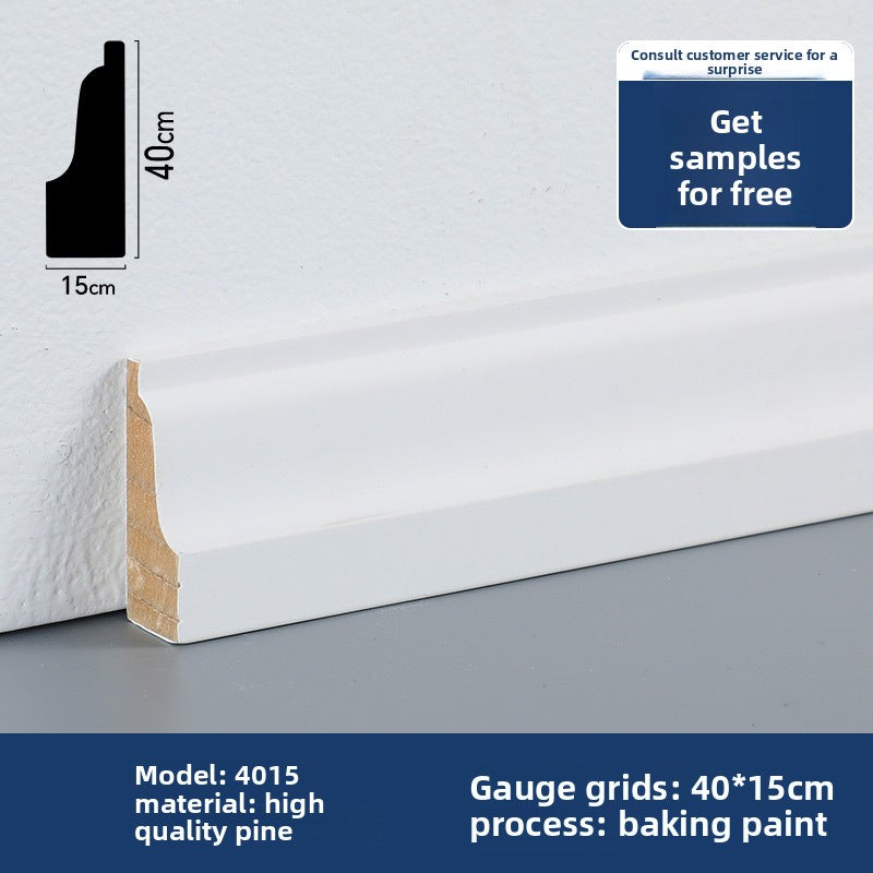 European and American popular pine skirting board, painted decorative trim, skirting line, solid wood skirting board