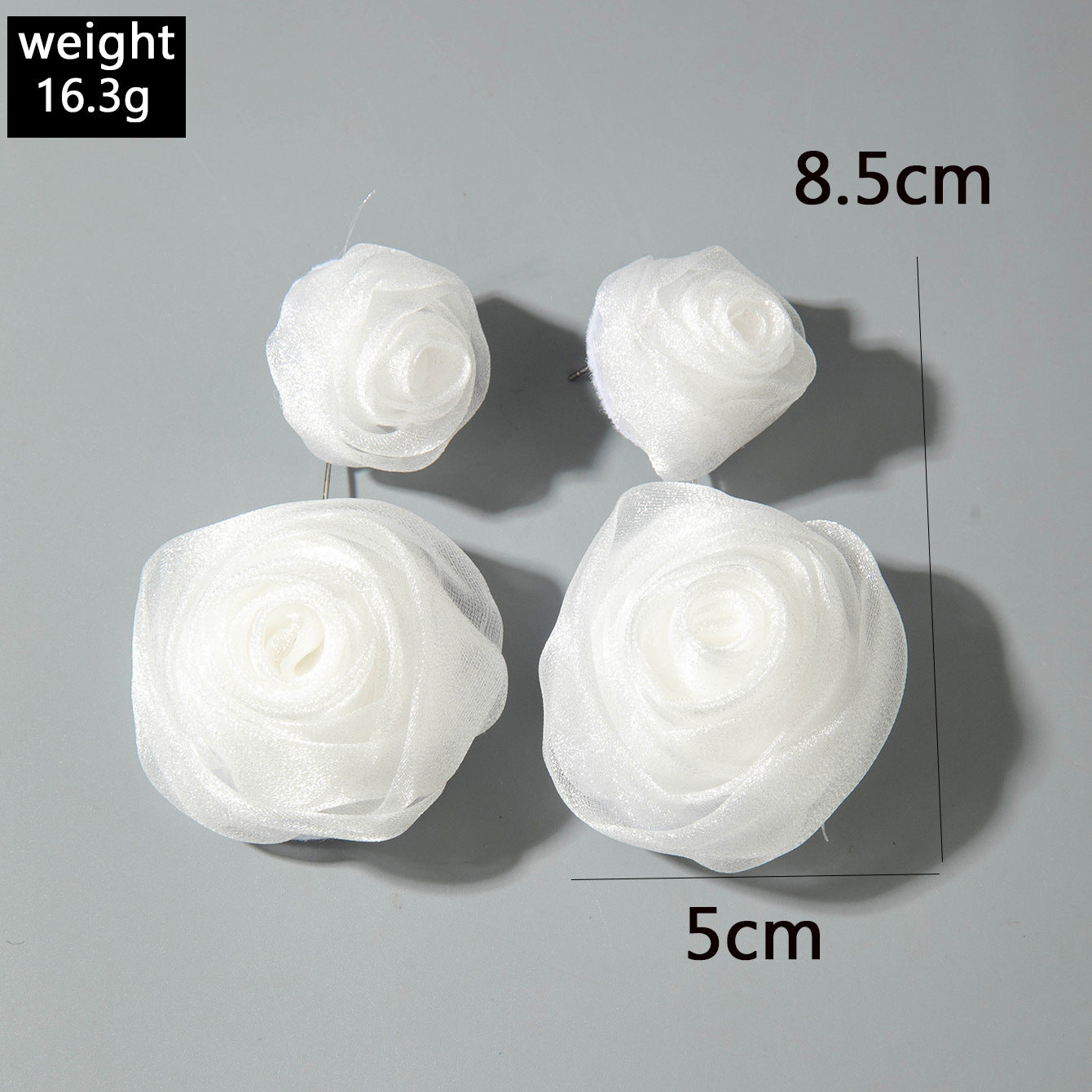 European and American Light Luxury High-End Fabric Rose Flower Earrings Fashion Versatile Three-Dimensional Flower Earrings Wholesale