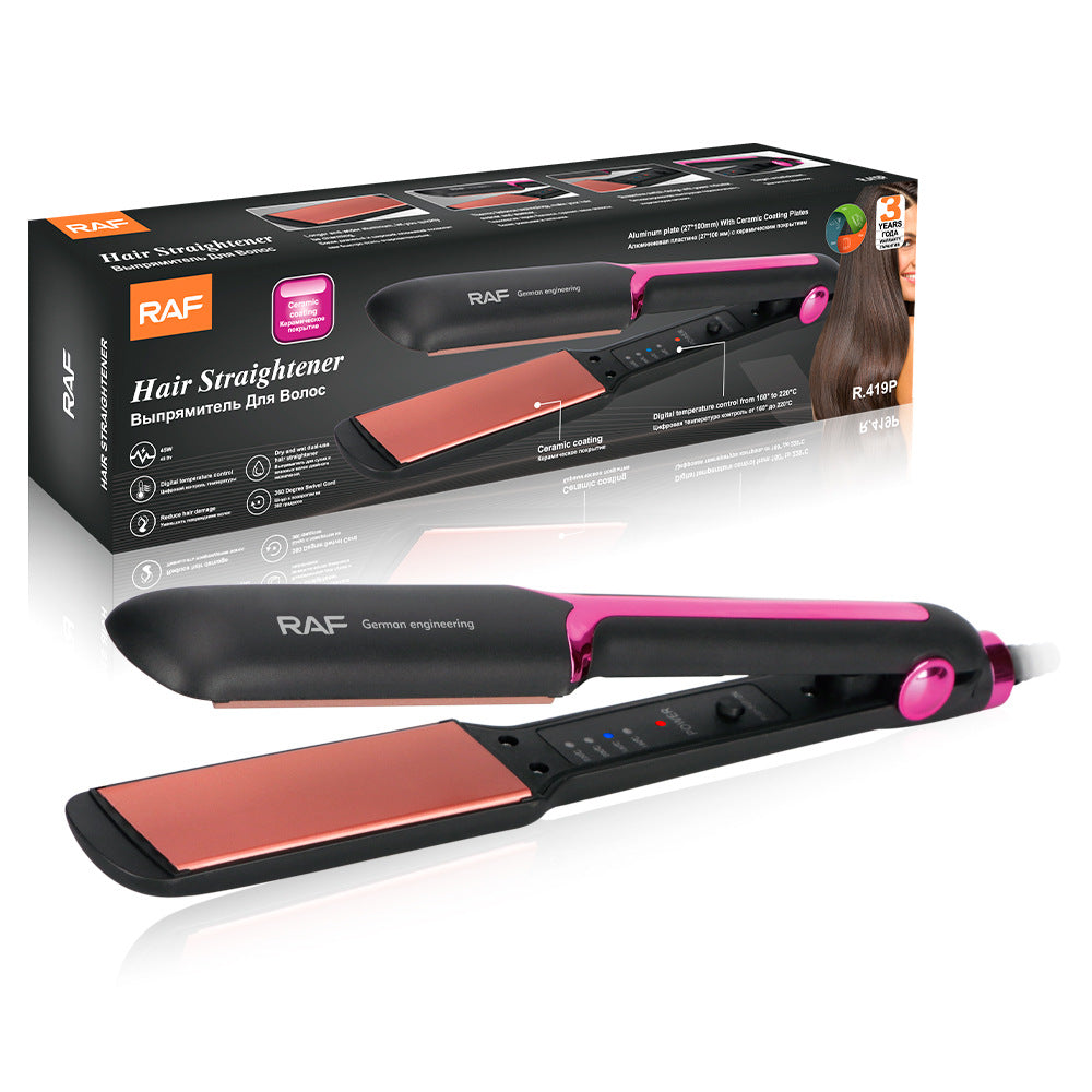 RAF EU Standard Home Use Volumizing Hair Root Clip Straightening Hair Styling Curler Straightener Negative Ion Hair Straightener