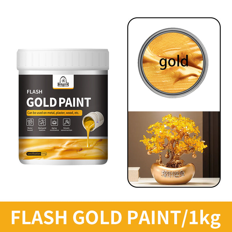 Water-based Gold Leaf Paint Gold Powder Paint gold Art Coating Gold Paint gold Oil Paint Exterior Wall Brand Gold Leaf Brush Paint
