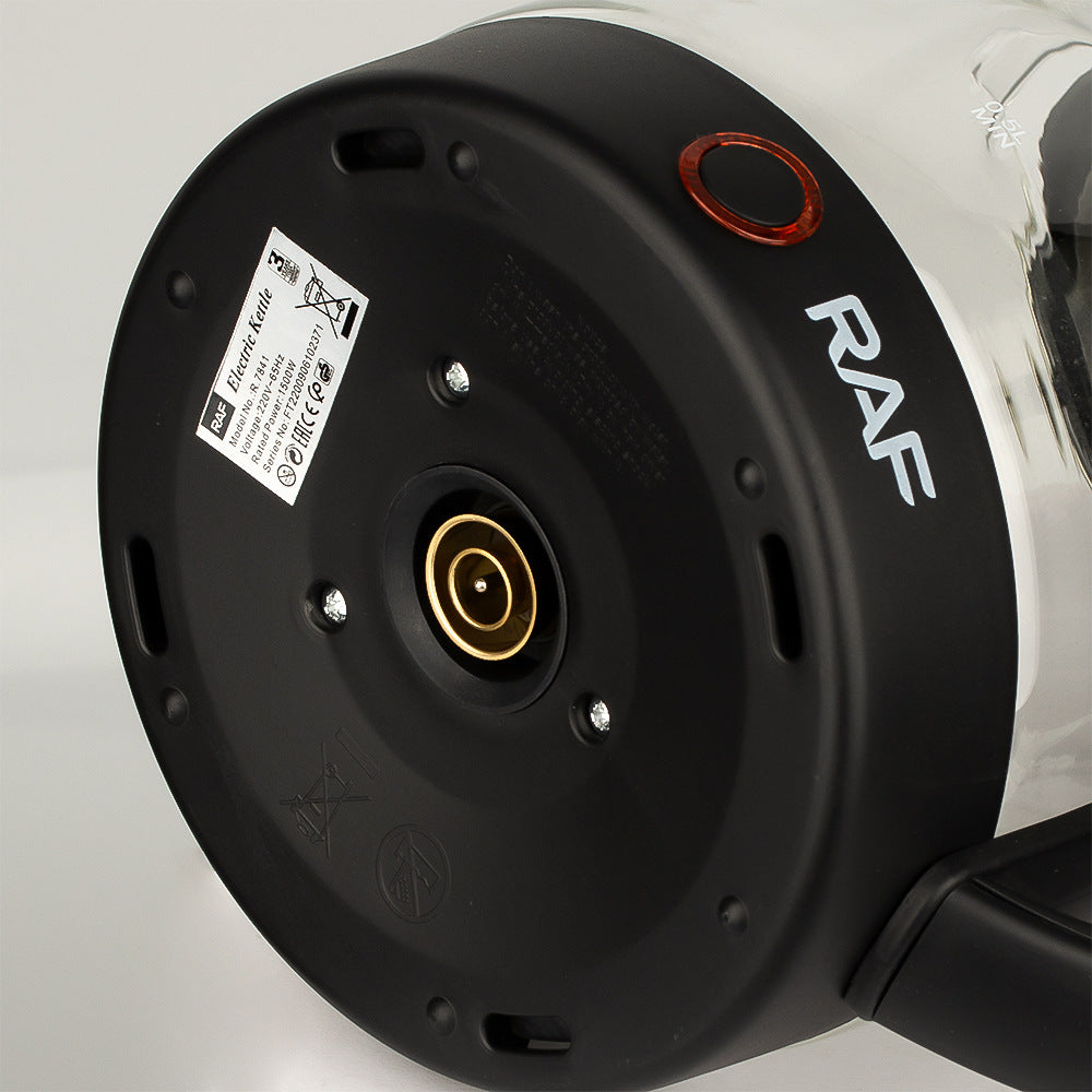 RAF European Standard Household Electric Kettle Automatic Power-Off Anti-Dry Boiling Glass Kettle with Visible Water Level for Home Use2L