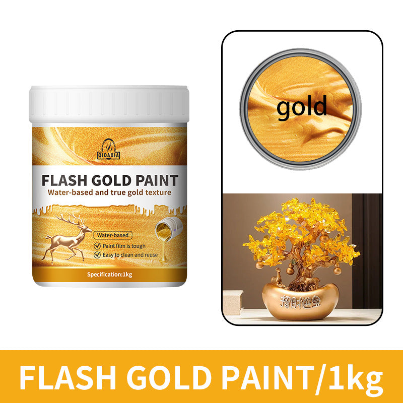 Water-based Gold Foil Paint Gold Paint Water-based Paint Iron Art Iron Door Railing Renovation with Brush Paint Manufacturer