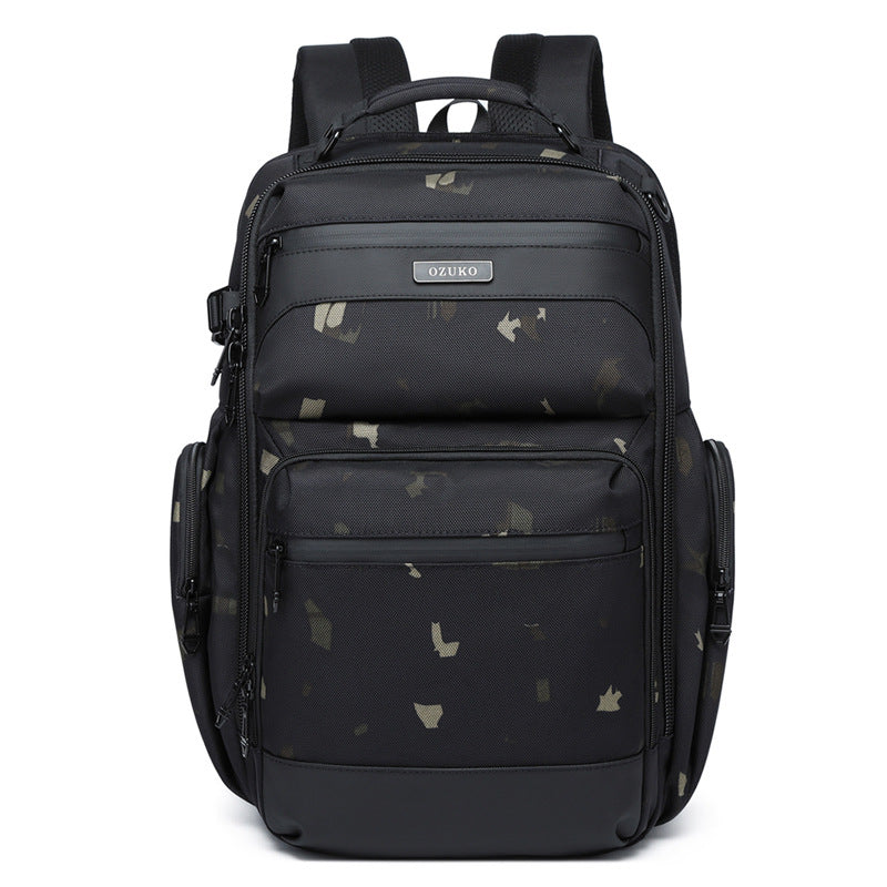 OZUKO Business Backpack Men's Commuting Computer Backpack Waterproof Large Capacity Business Travel Portable Men's Bag