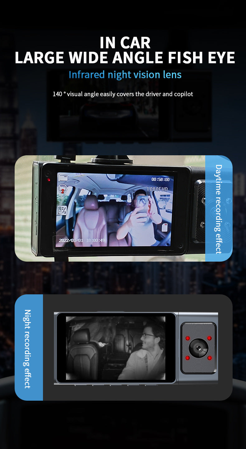 S4Driving Recorder Three-Record3Inch WIFI Vehicle-mounted surveillance night vision HD camera CarDvrCam