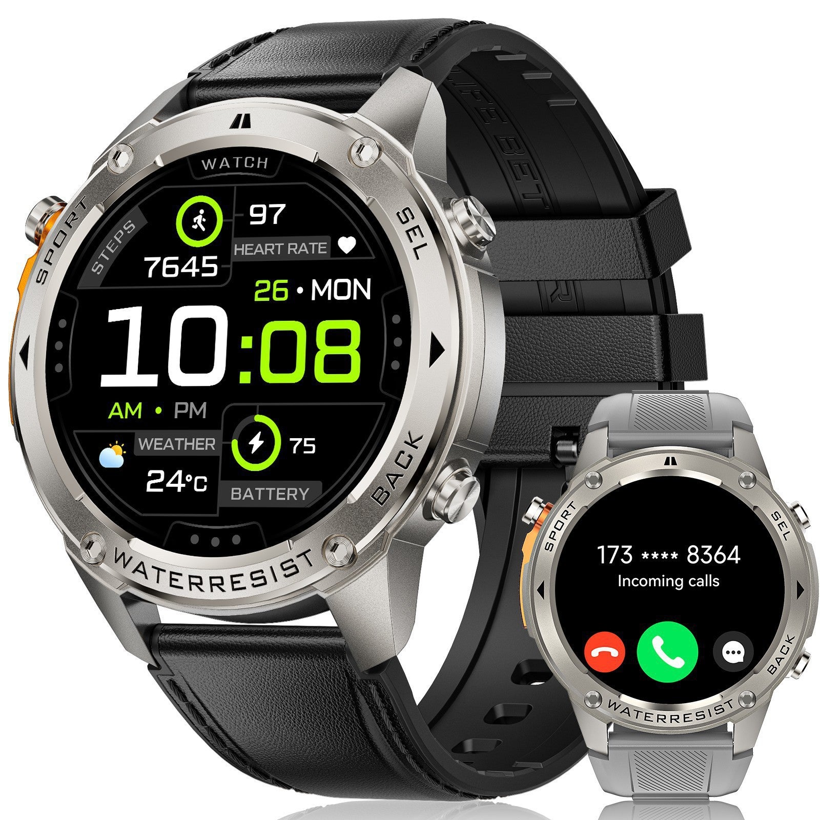 DM56Smart Watch1.52inch Bluetooth call heart rate pedometer sleep monitor GPS Positioning Three-Proof Sports