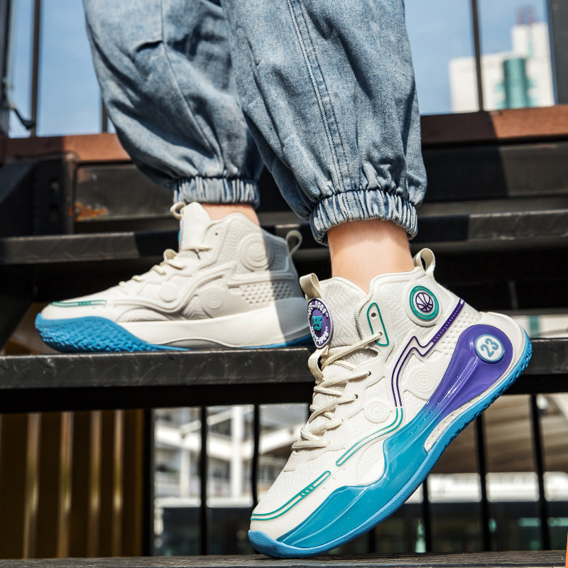 Versatile Practical Basketball Shoes Cushioning Children's Non-Slip Wear-Resistant Youth High-Top Breathable Comfortable Sports Shoes