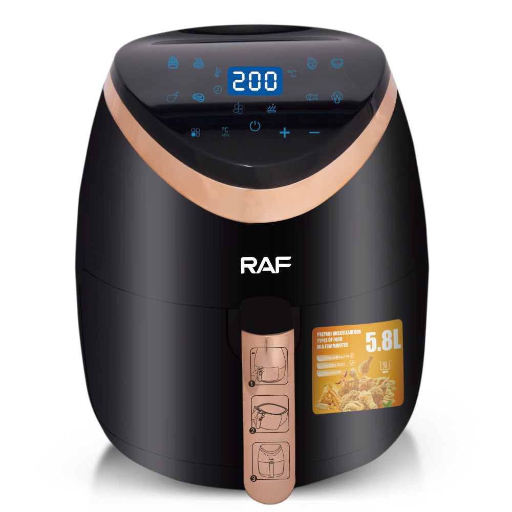 RAF European Standard Smart Touch Air Fryer5.8L Large capacity household fully automatic intelligent multifunctional
