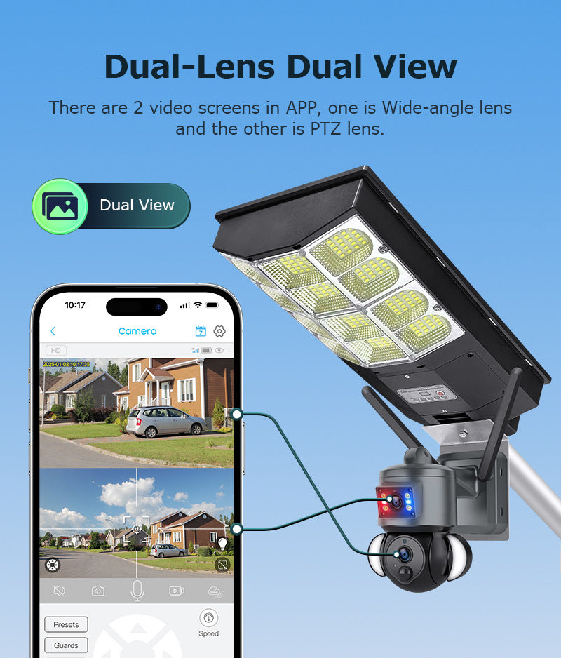 Exclusive Supply4g Solar street light surveillance camera outdoor6MP Night Vision Binoculars with HD Illumination wifi Photo