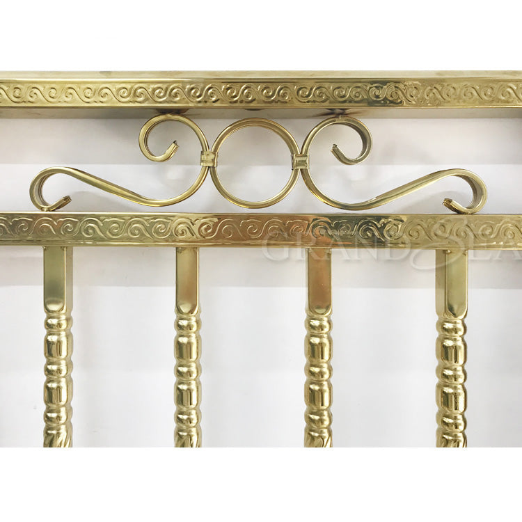Ornamental Balustrade Luxury Type Casting Brass Gold Stair Handrails