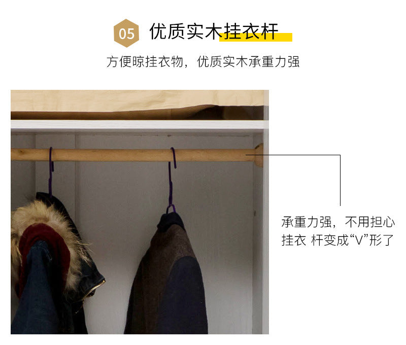 Economical Cabinet Three or Four Doors Bedroom Wardrobe Storage Panel Multi-Functional Assembly European Style Multi-Functional Storage Closet