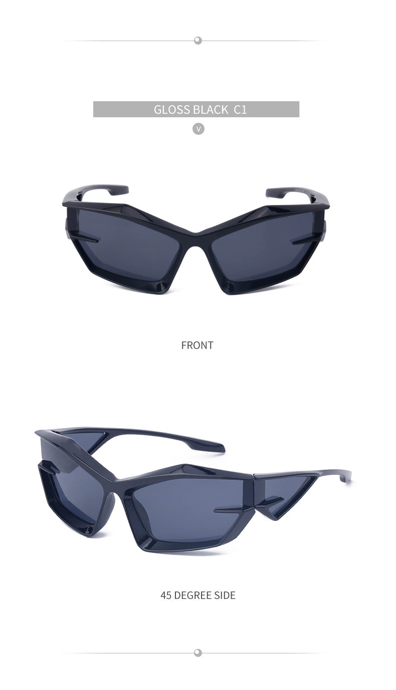 European and American style unique shaped sunglasses for men Y2K Millennium Future Technology Sunglasses for Women Trendy Glasses Wholesale