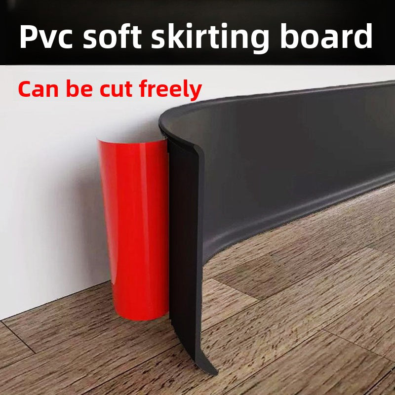 PVC Soft self-adhesive skirting board, rubber plastic stair corner wall sticker, window sticker, wall trim, waistline trim