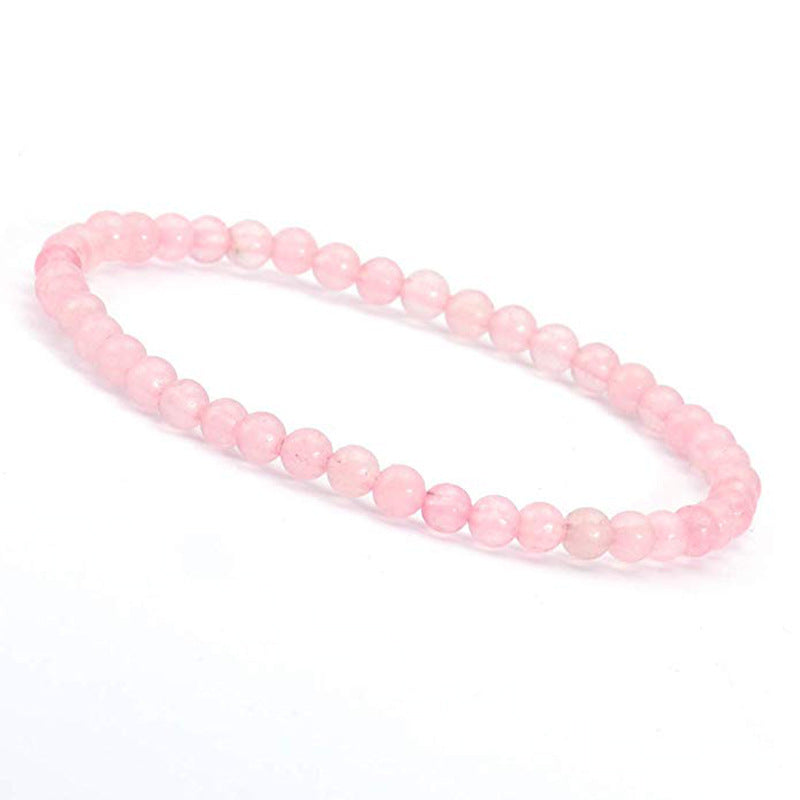 4mm Tiger Eye Stone Bracelet Small Natural Stone Striped Agate White Pine Beaded Moonstone Women's Bracelet