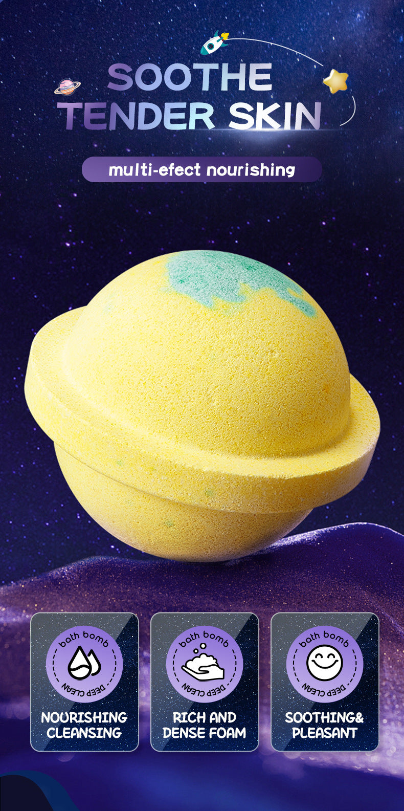 Planet Bath Salt Ball120g SADOER Clean Fragrance Bath Ball  Wholesale