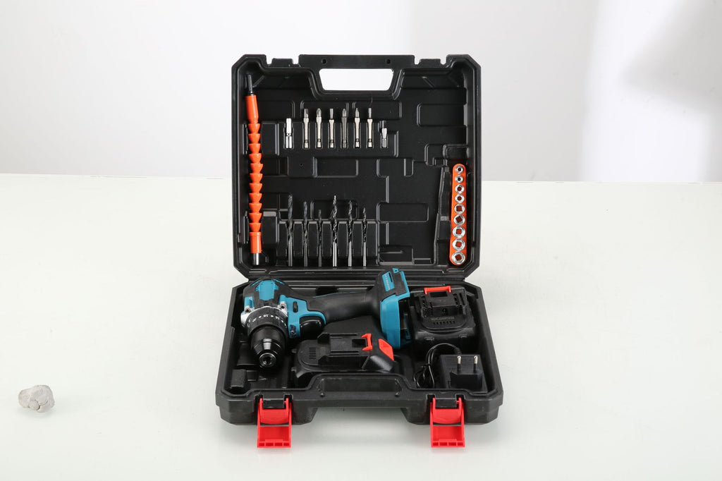 Manufacturer In-Stock Multi-Function Set Electric Drill Box Dual-Speed Impact Lithium Electric Drill Household Electric Screwdriver