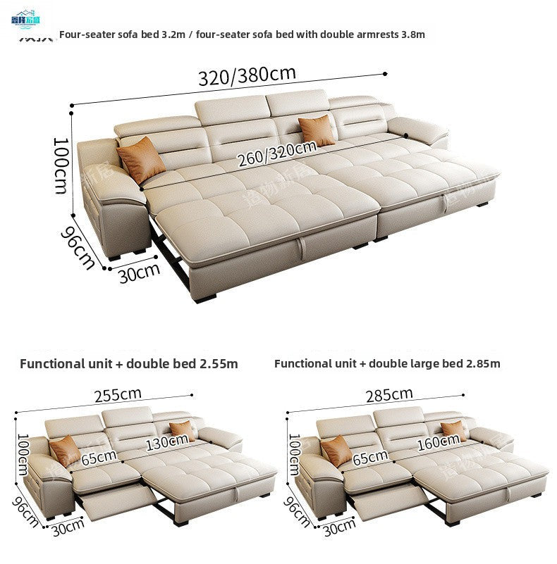 Factory Direct Sale Top Layer Cowhide Multifunctional Wall-Mounted Electric Functional Sofa Space Capsule Simple Modern Living Room Sofa
