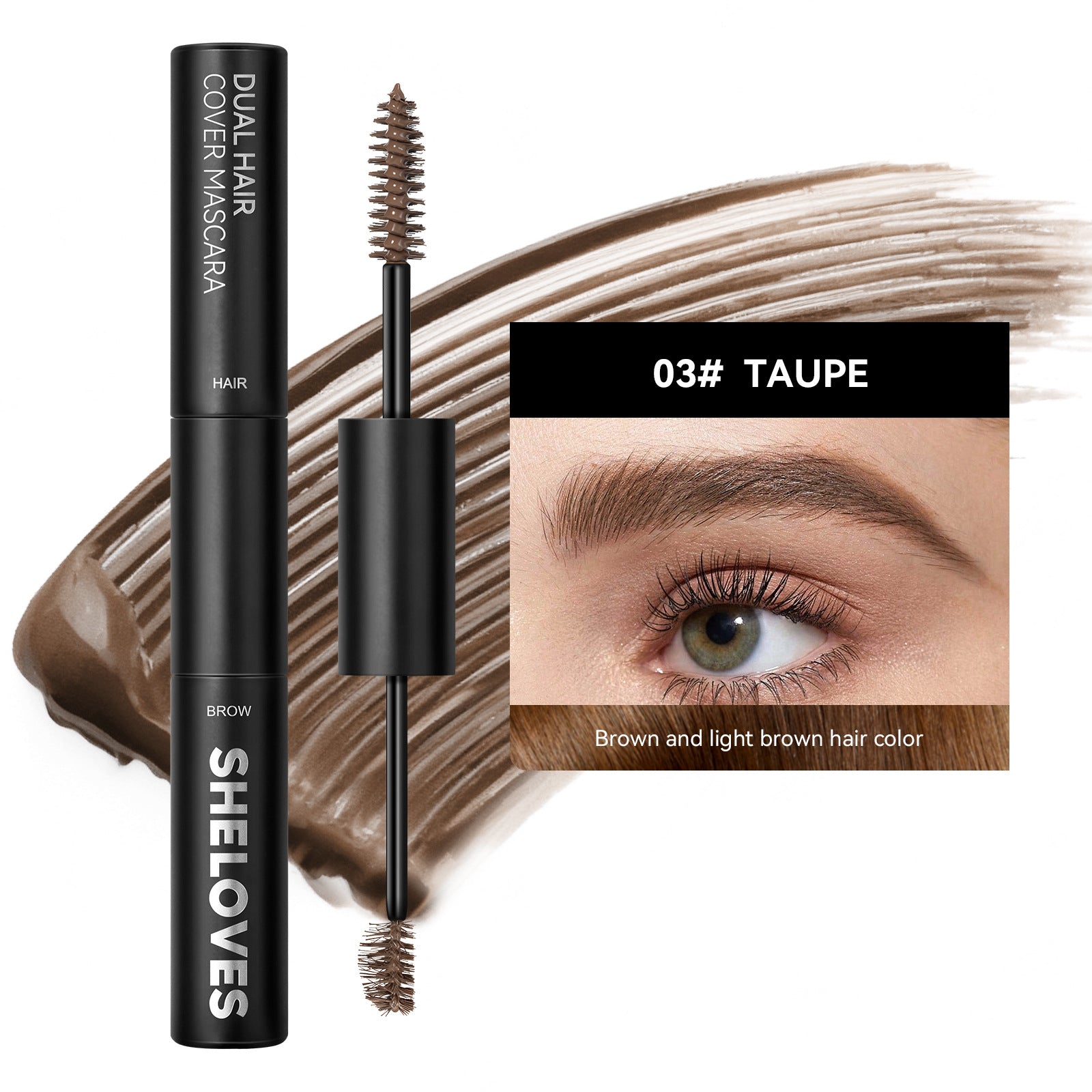 sheloves Eyebrow and Hair Dual-use Styling Stick White Hair Covering Magic Waterproof Non-Fading Disposable Hair Dye Pen
