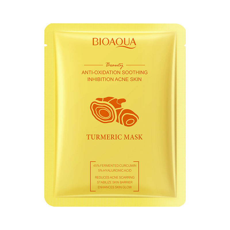 Turmeric Mask BIOAOUA Anti-oxidation Moisturizing Hydrating Nourishing Face Mask Sheets Wholesale for Cross-border Trade
