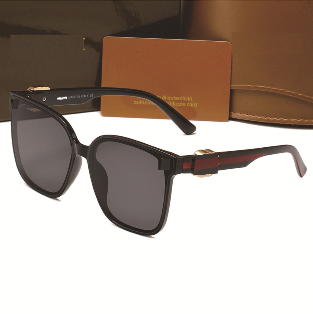 3716New Fashion Large Frame Sunglasses for Women Nylon Lens Sunglasses Internet Celebrity Street Style Face Slimming Driving Sunshade