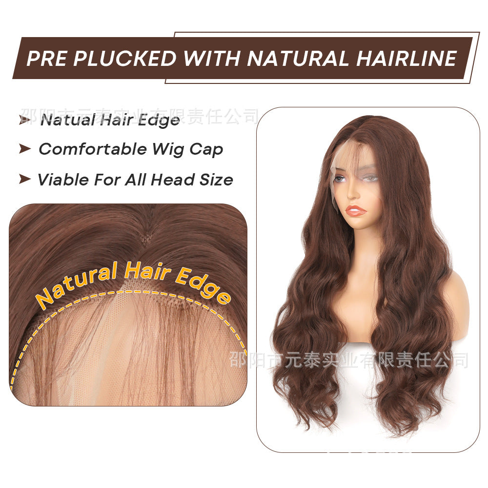 Synthetic Body Wave Chocolate Brown 13X4 Lace Front Wigs