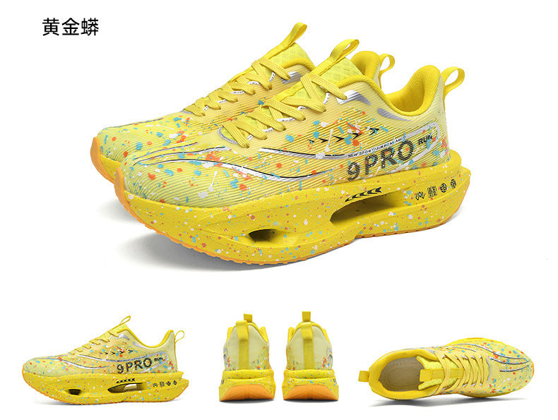 Autumn New Red Rabbit9Fluorescent Parent-Child Comfortable Sports Shoes High Elasticity Really Soft Sole Carbon Plate Wear-Resistant Running