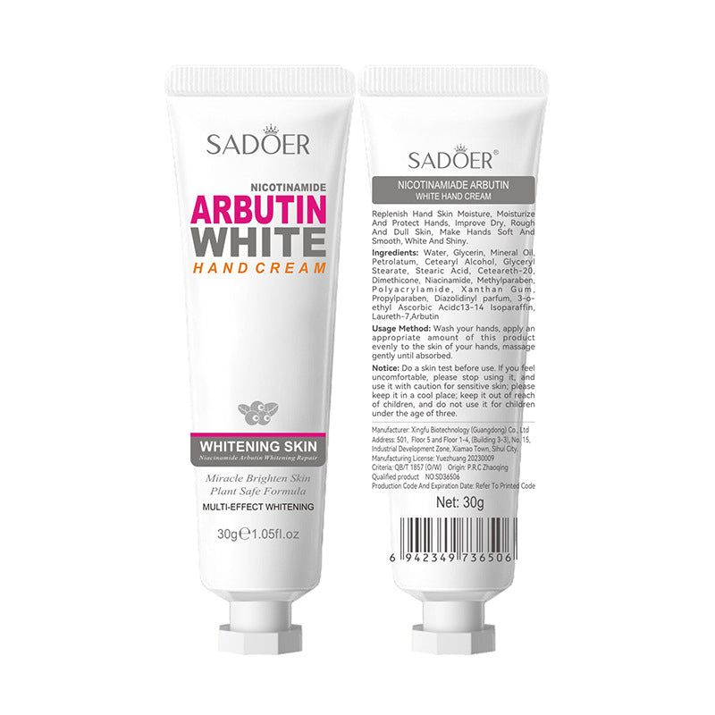 Whitening Hand Cream SADOER Niacinamide Arbutin Skin Rejuvenation Moisturizing Hand Cream  Wholesale