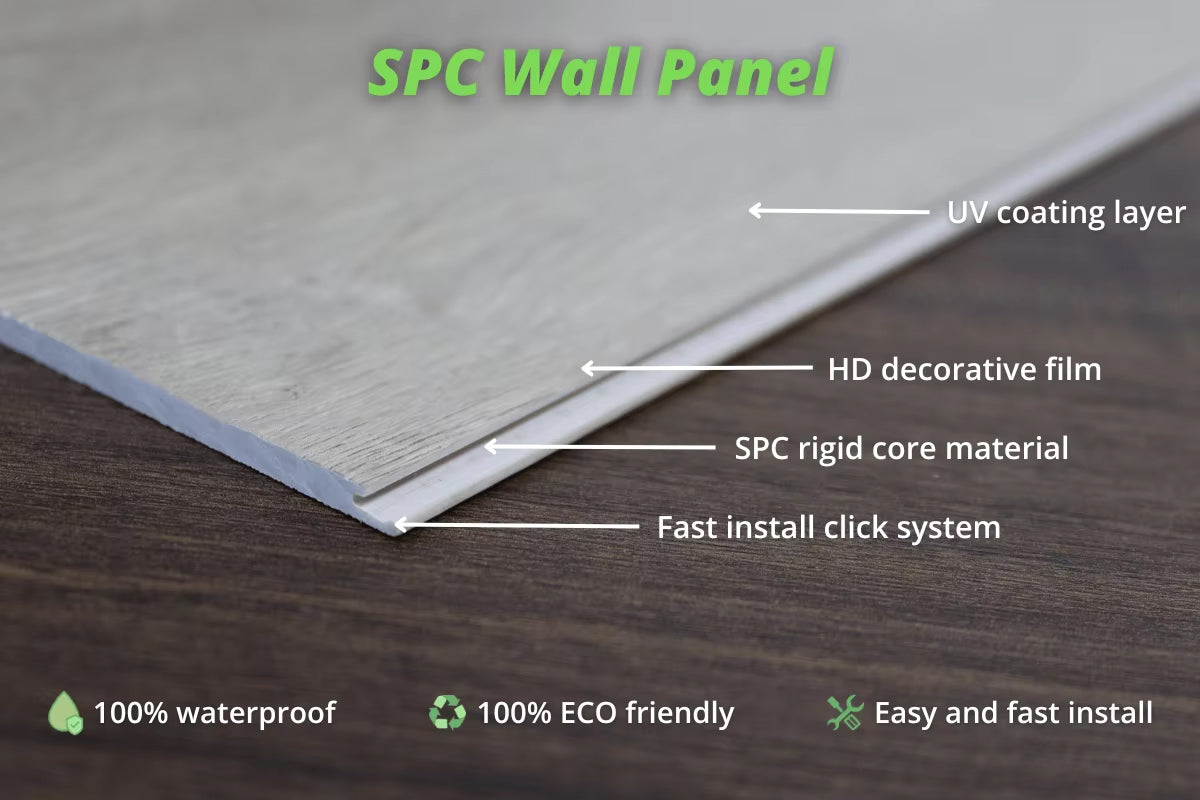 Waterproof Modern  Marble Inside Click Pvc Spc Flooring Panel