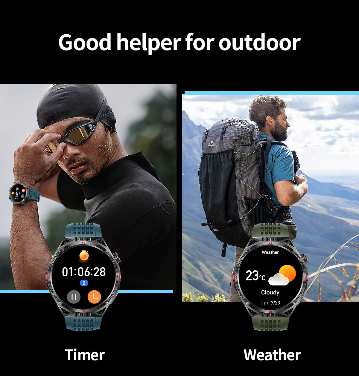 HT28Smart Watch Bluetooth Call True Heart Rate Step Sleep Breathing Training Deep Waterproof Flashlight Sports