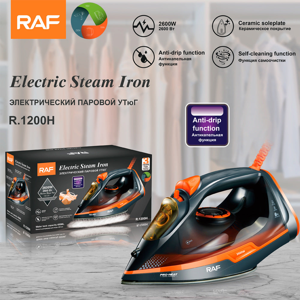 RAF European Standard Household Steam Electric Iron2600W Handheld Small Portable Clothes Ironing Machine