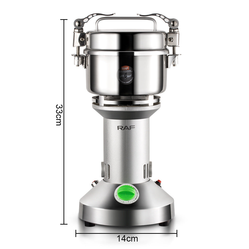 RAF European Standard Household and Commercial Electric Grinder for Dry Grinding Grains, Herbs, and Coffee