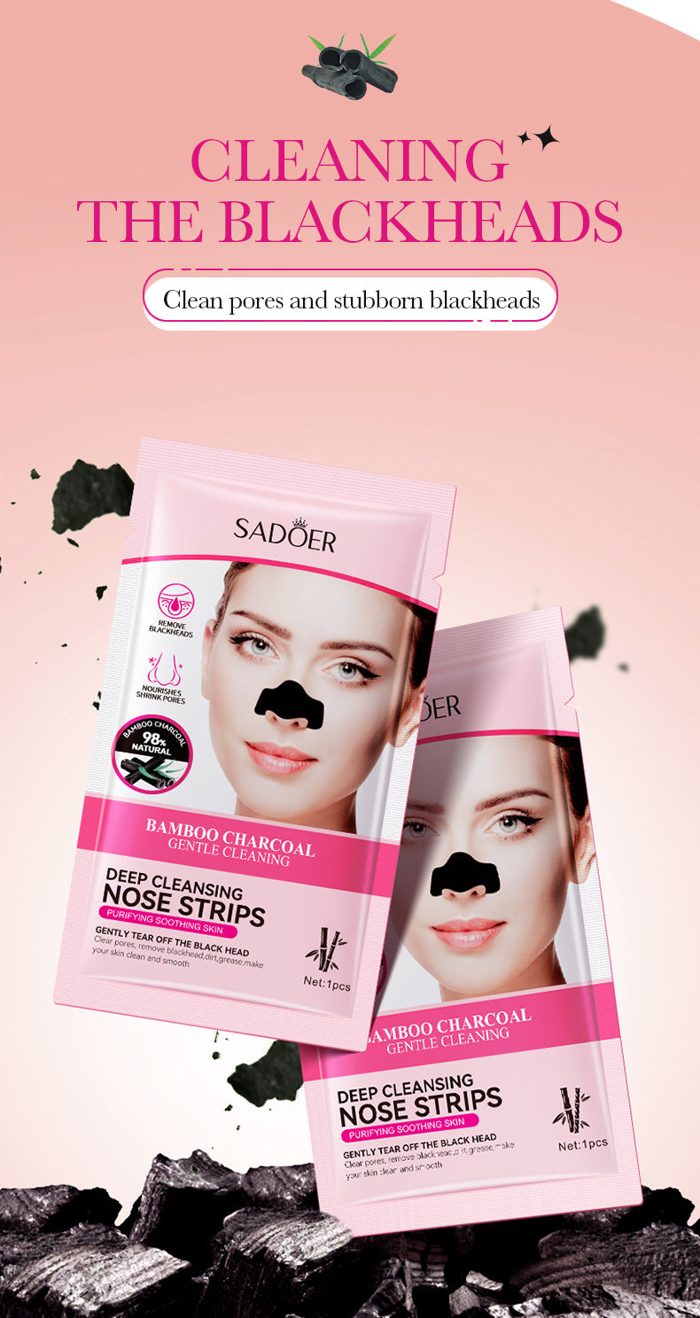 Bamboo Charcoal Women's Nose Strips SADOER Deep Cleansing Blackhead Removal Nose Strips  Wholesale