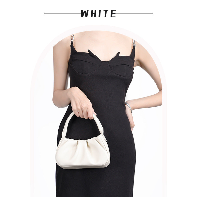 Korean Version New Niche Design Cloud Shoulder Bag Wrinkled Versatile Textured Mini Crossbody Bag Chain Women's Bag